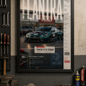 2011 Hyundai Elantra Phantom Vector Program Framed Collectible Poster