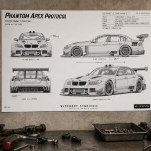 2008 BMW 328i E90 Phantom Apex Protocol Blueprint Poster