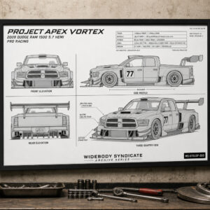 2009 Dodge Ram 1500 5.7 Hemi Project Apex Vortex Framed Blueprint Poster