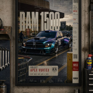 2009 Dodge Ram 1500 5.7 Hemi Project Apex Vortex Framed Collectible Poster