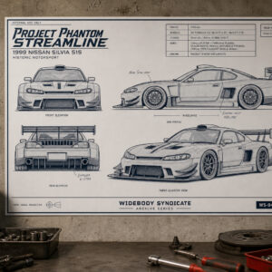 1999 Nissan Silvia S15 Project Phantom Streamline Blueprint Poster