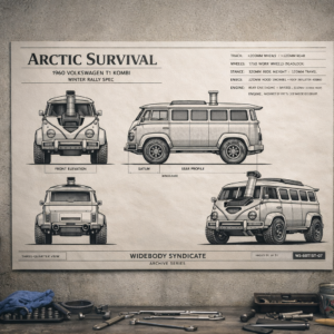 1960 Volkswagen T1 Kombi Arctic Survival Rally Build Collectible Poster