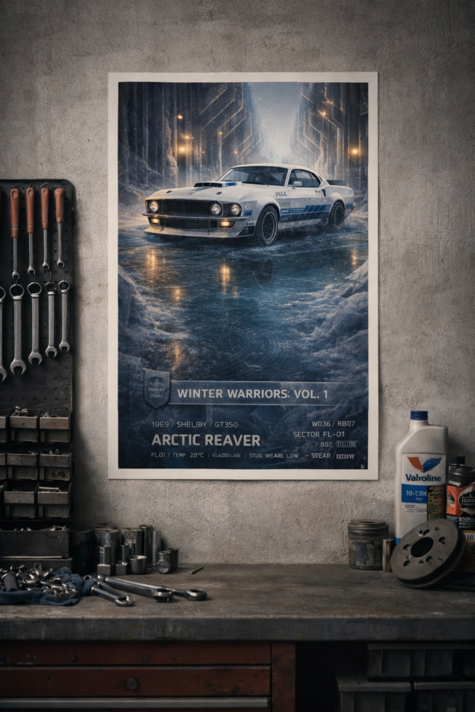 1969 Shelby GT350 Arctic Reaver Collectible Poster