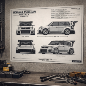 2006 Scion xB Iron Nail Program Blueprint Poster