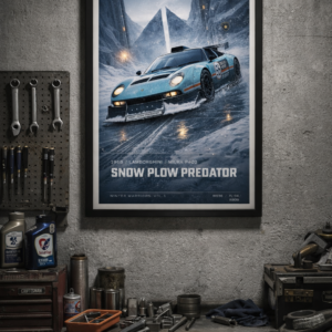 1968 Lamborghini Miura P400 Snow Plow Predator Framed Collectible Poster