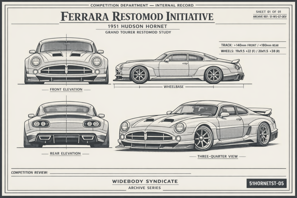 1951 Hudson Hornet — Ferrara Restomod Initiative blueprint