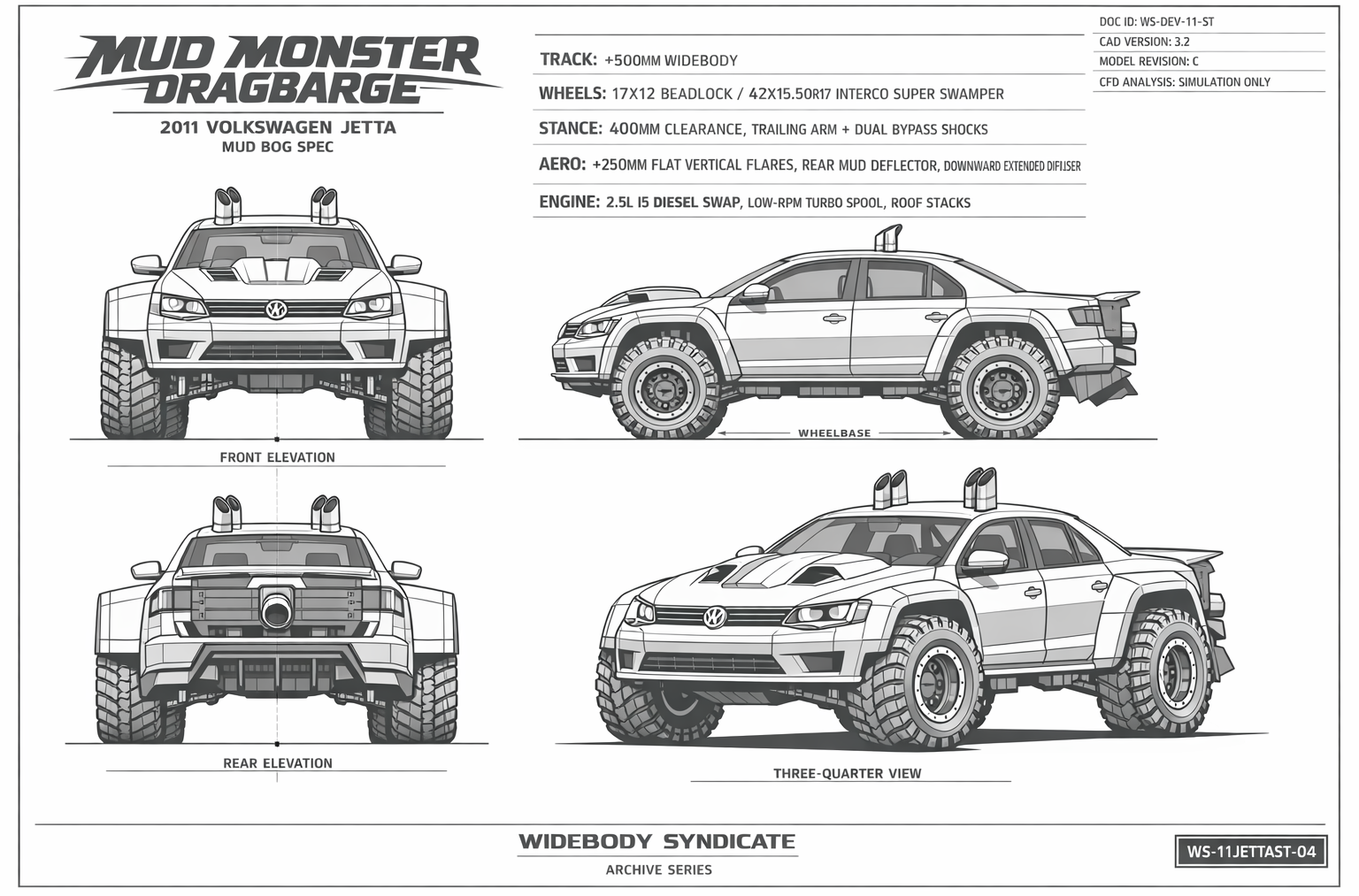 Mud Monster Dragbarge blueprint