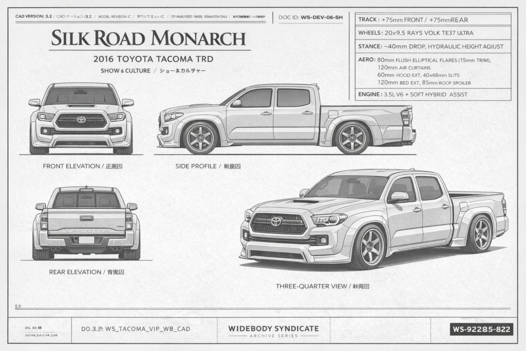 2016 Toyota Tacoma TRD — Silk Road Monarch blueprint