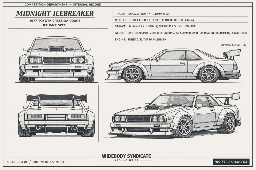 1977 Toyota Cressida Coupe — Midnight Icebreaker blueprint