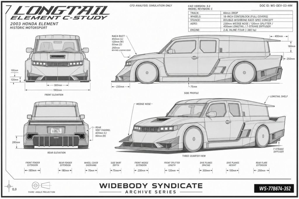 2003 Honda Element — Longtail Element C-Study blueprint