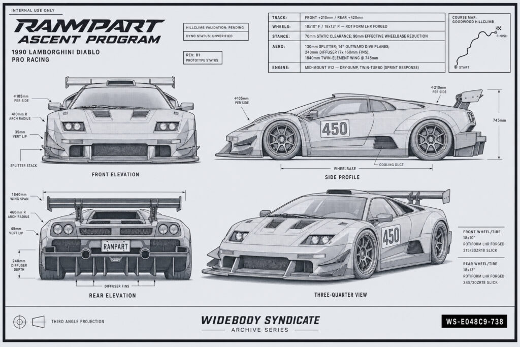 1990 Lamborghini Diablo — Rampart Ascent Program blueprint