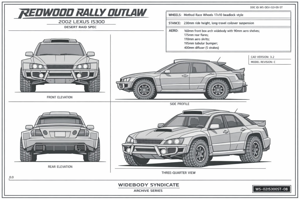 2002 Lexus IS300 — Redwood Rally Outlaw blueprint