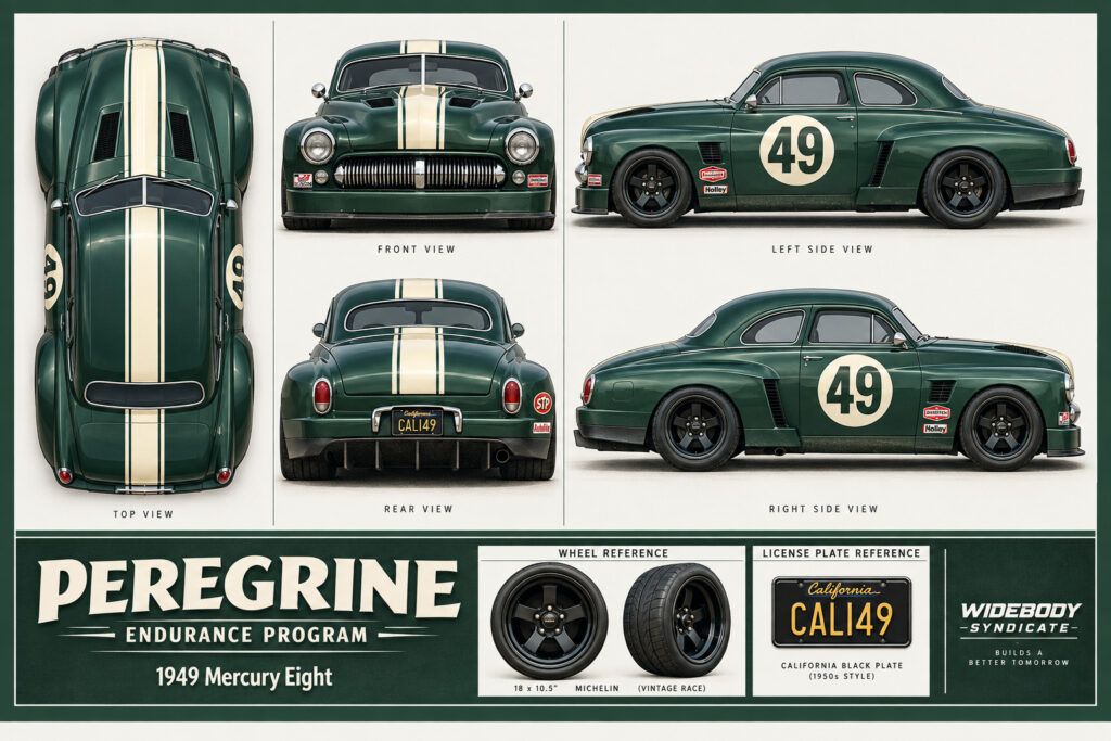 1949 Mercury Eight five-angle vehicle reference